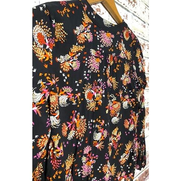 Anthropologie Conversations 28 of 52 Colloquial Peacock Collarless Button Down - Picture 15 of 15